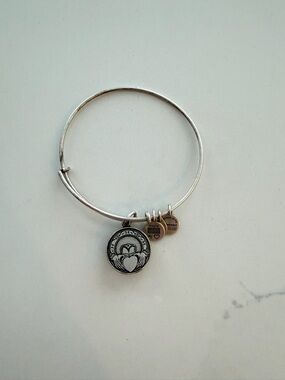 Alex and Ani Silver Tone Claddagh Charm Bangle Bracelet